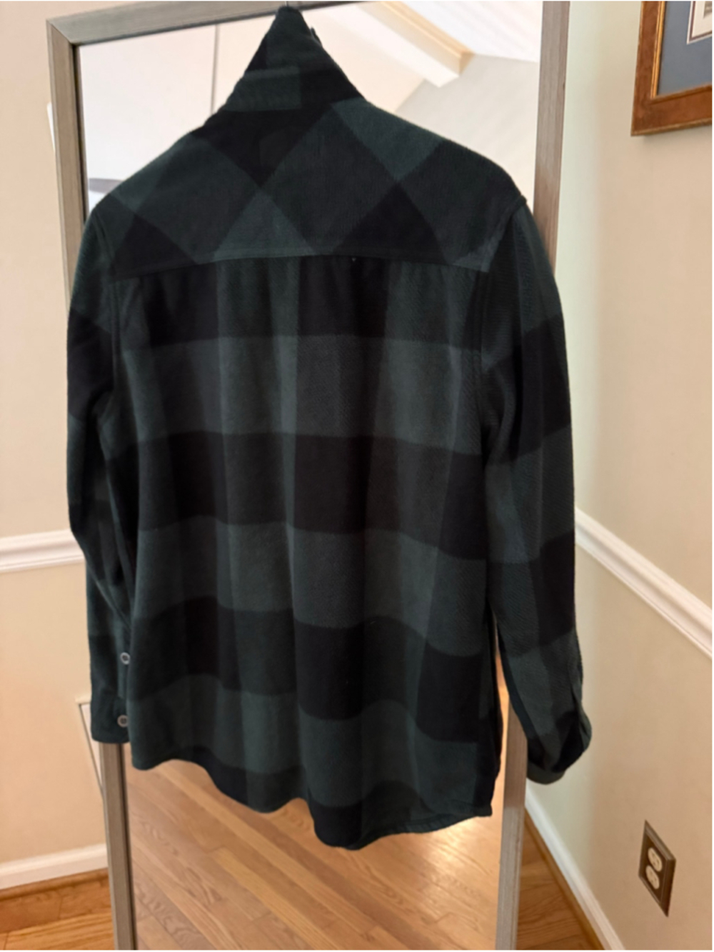 Men's Freedom Foundry Plaid Fleece Shirt Medium Green Black - Picture 3 of 5